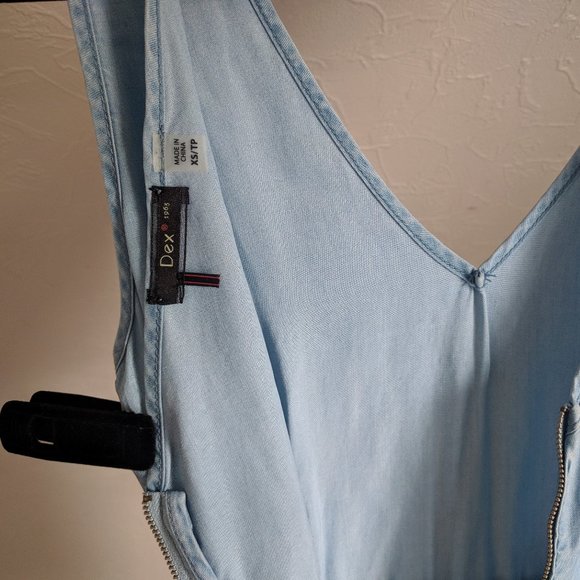 Dex Light Blue Flattering Tencel Pockets Dress XS - Picture 7 of 8